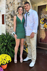 Black Homecoming Dress Beaded Tight Short Prom Dress